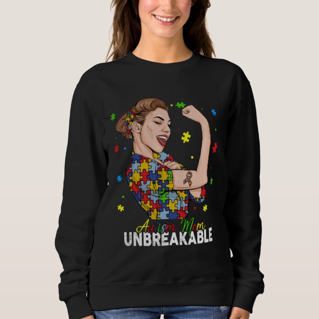 Sweatshirt Autism Mom Unbreakable  Puzzle Autism Awareness Mo (Devant)