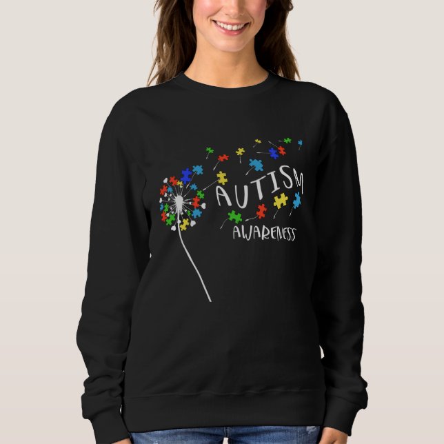 Sweatshirt Autism Puzzle Piece Dandelion Autism Awareness Mon (Devant)