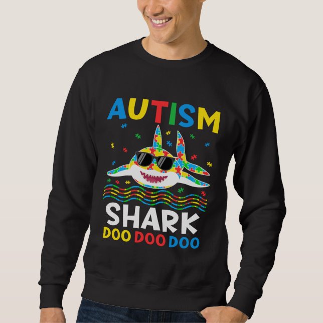 Sweatshirt Autism Shark Puzzle Awareness Day Cute For Boys Gi (Devant)