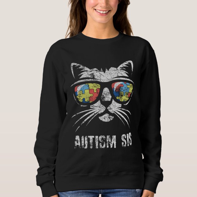 Sweatshirt Autism Sister Autism Awareness Month Support Accep (Devant)