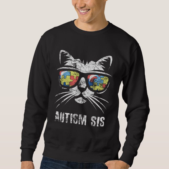 Sweatshirt Autism Sister Autism Awareness Month Support Accep (Devant)