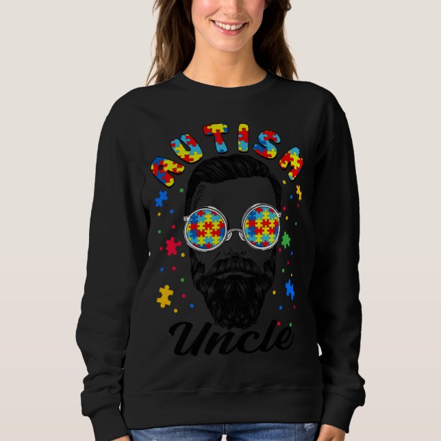 Sweatshirt Autism Uncle Autism Awareness Family Matching Bear (Devant)