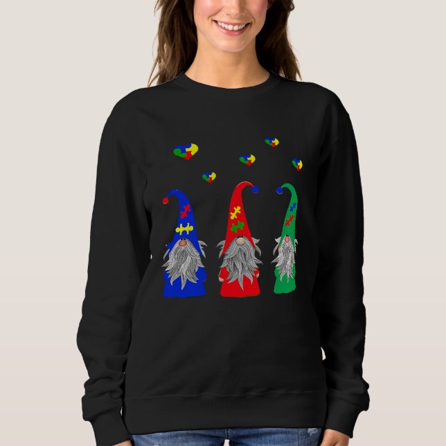 Sweatshirt Autism Valentine Gnomes Graphic Valentines Day (Devant)