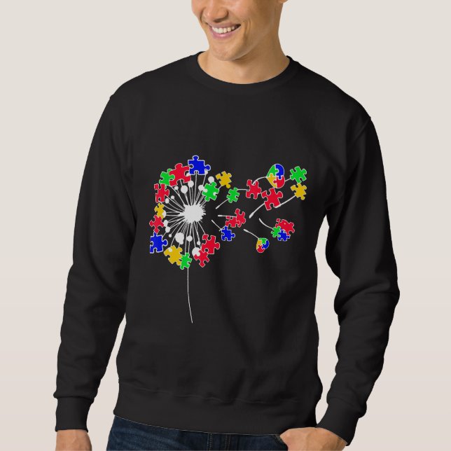 Sweatshirt Autisme-Dandelion Puzzle Pièces-Sensibilisation su (Devant)