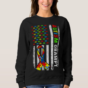 Sweatshirt Autisme Grampy American Flag Sensibilisation sur l