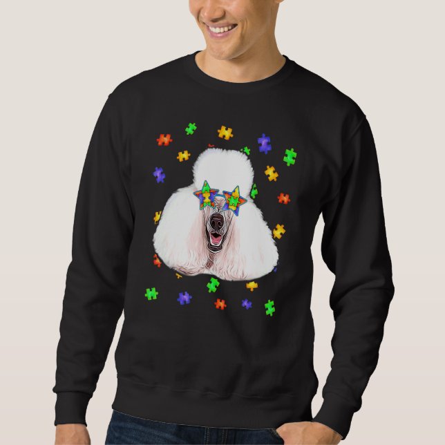 Sweatshirt Autisme mignon Poodle Chien Puzzle Lunettes de sol (Devant)