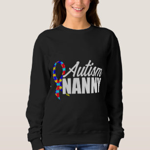 Sweatshirt Autisme Nanny Puzzle Ruban Autiste Sensibilisation