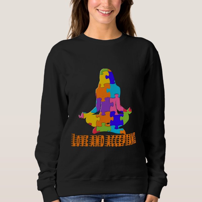 Sweatshirt Autisme Yoga Fille Amour Et Acceptation (Devant)