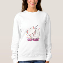 Autocollant Chat Reine du Lit | Chat Mignon Endorm