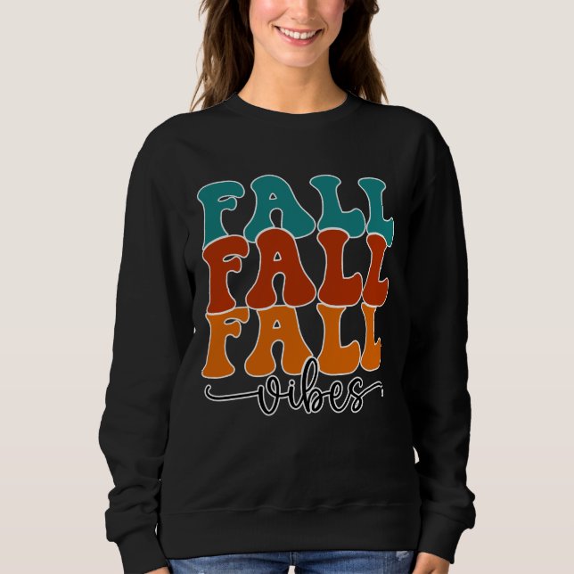 Sweatshirt Automne Automne Vibes Typographie Script Femme (Devant)