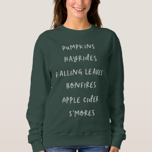 Sweatshirt Automne et Automne Amour Conception manuscrite de