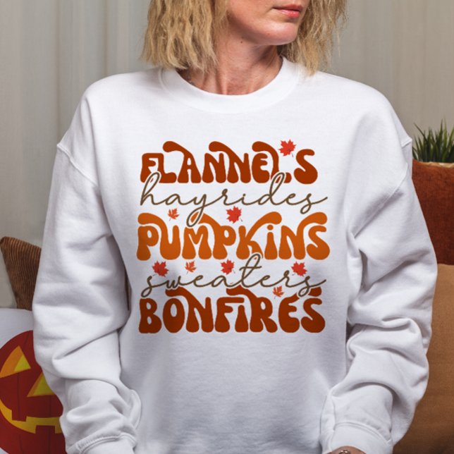 SWEATSHIRT AUTOMNE FLANNELS THÉMATIQUES, CITROUILLES, BONIFIR (Créateur téléchargé)