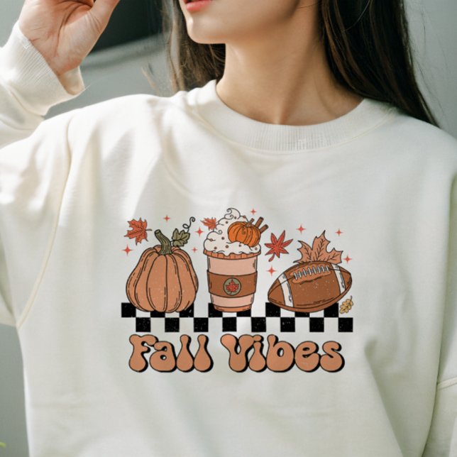 SWEATSHIRT AUTOMNE THÈME AUTOMNE VIBES À L'AUTOMNE FOOTBALL C (Créateur téléchargé)
