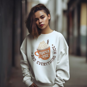 SWEATSHIRT AUTOMNE THÈME CITROUILLE ÉPICE & TOUT BON
