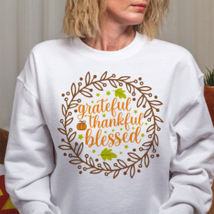 SWEATSHIRT AUTOMNE THÈME GRATEFUL MERCI BLESSEE