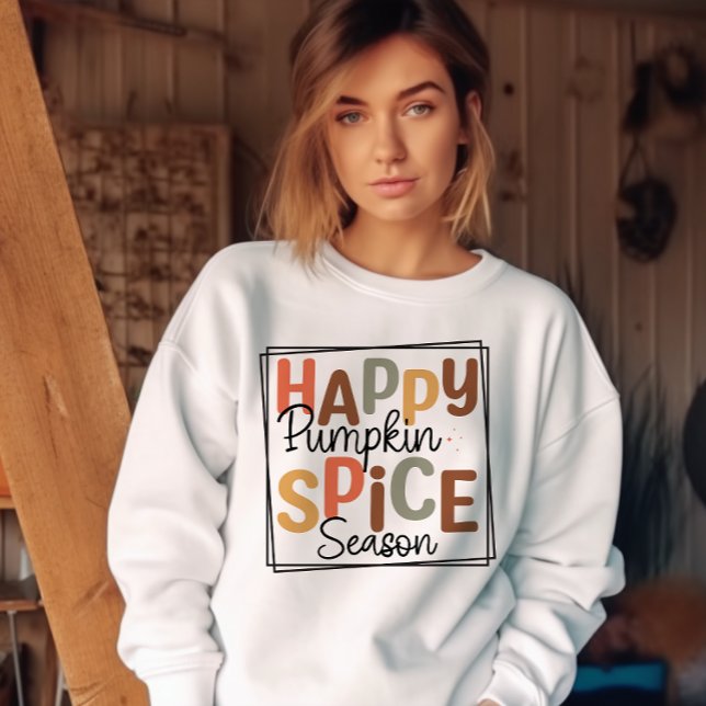 SWEATSHIRT AUTOMNE THÈME HAPPY PUMKIN SPICE SAISON (Créateur téléchargé)