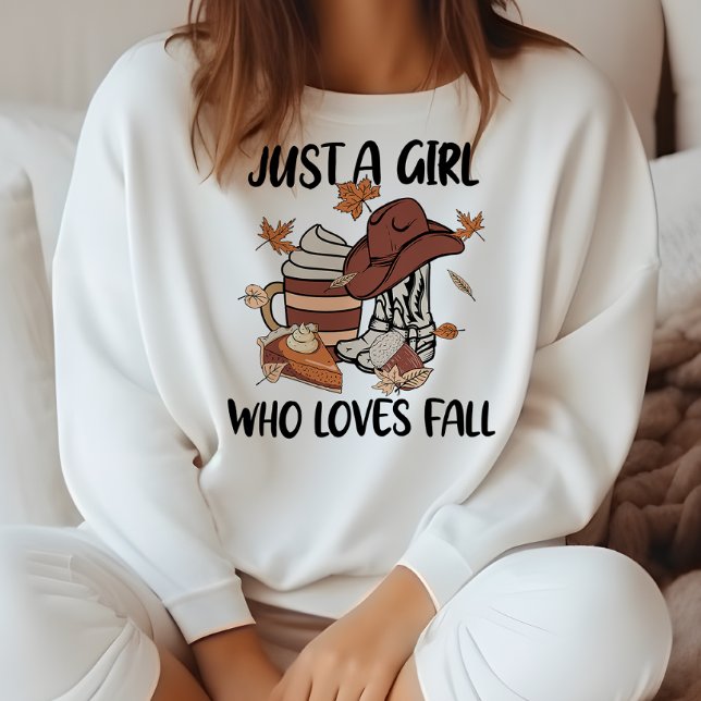 SWEATSHIRT AUTOMNE THÈME OCCIDENTAL JUSTE UNE FILLE QUI AIME  (Créateur téléchargé)