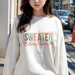 SWEATSHIRT AUTOMNE THÈME RÉTRO SWEATER TEMPS