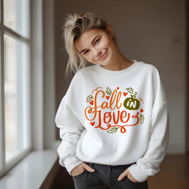 SWEATSHIRT AUTOMNE THÈME RETRO TOMBE DANS LA TYPOGRAPHIE AMOU (Créateur téléchargé)