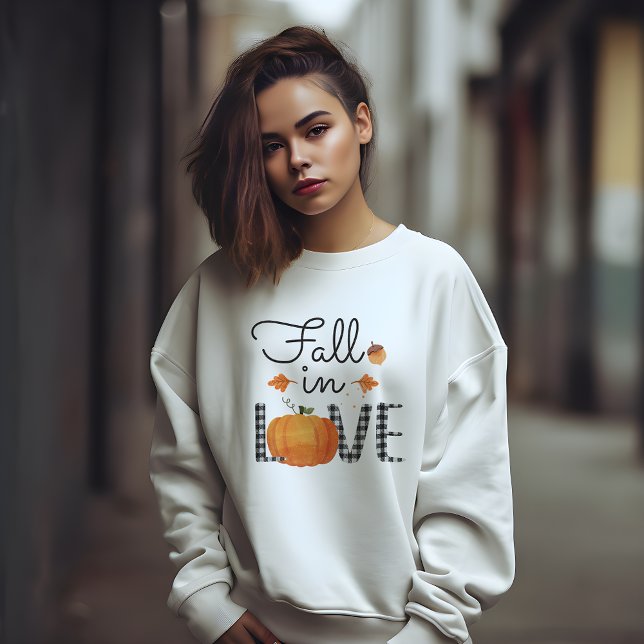 SWEATSHIRT AUTOMNE THÈME TOMBE DANS AMOUR CITROUILLE (Créateur téléchargé)