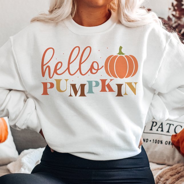 SWEATSHIRT AUTOMNE THEMME HELLO CITROUILLE (Créateur téléchargé)