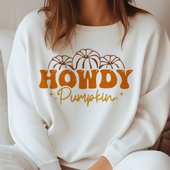 SWEATSHIRT AUTOMNE THEMME HOWDY CITROUILLE (Créateur téléchargé)