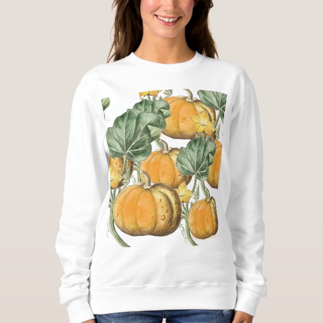 Sweatshirt Automne Vintage Citrouilles (Devant)