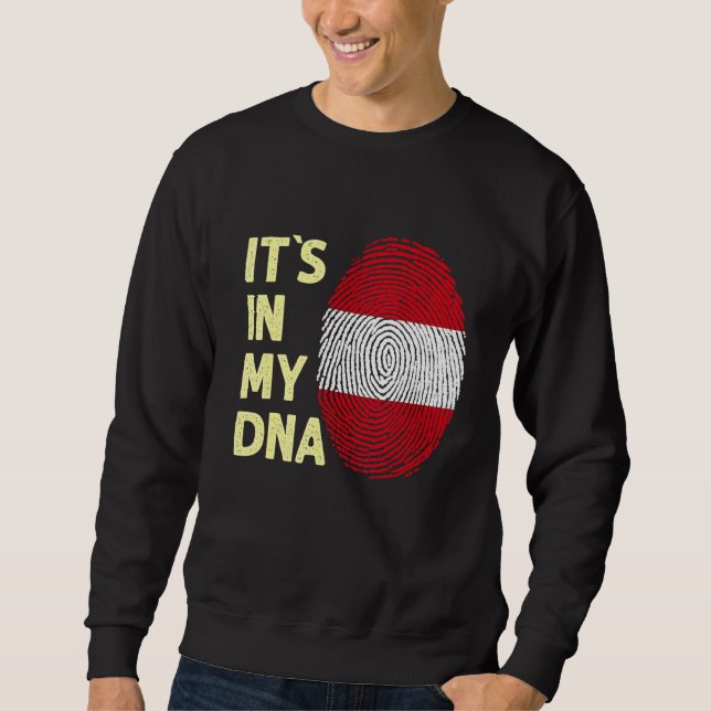 Sweatshirt Autriche Dans Mon Adn Autriche Drapeau Équipe Autr (Devant)