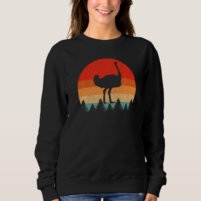 Sweatshirt Autruche Animal Rétro Vintage Autruche (Devant)