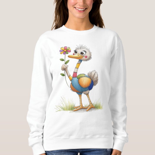 Sweatshirt Autruche mignonne (Devant)