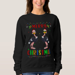 Sweatshirt Autruches aux lumières de Noël Pyjama de Noël asso