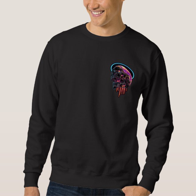 Sweatshirt Avant + arrière Crâne Art obsédée design tendance (Devant)