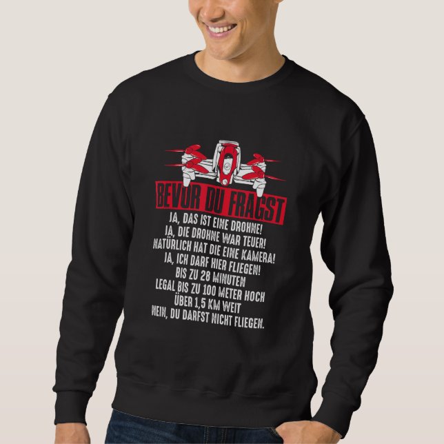 Sweatshirt Avant De Poser Une Réponse Aux Questions Drone Dro (Devant)