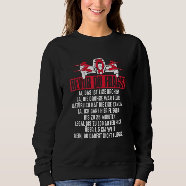 Sweatshirt Avant De Poser Une Réponse Aux Questions Drone Dro (Devant)
