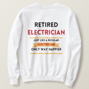 Sweatshirt avant et arrière électricien retraité retraite rou