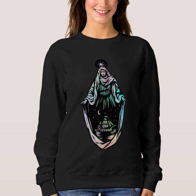 Sweatshirt Ave Maris Stella Dame Mère Bienheureuse Marie Lati (Devant)
