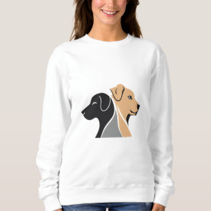 Sweatshirt avec Double Chien Graphic pour Amoureux