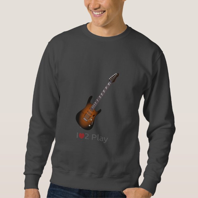Sweatshirt avec illustration d'une guitare électri (Devant)