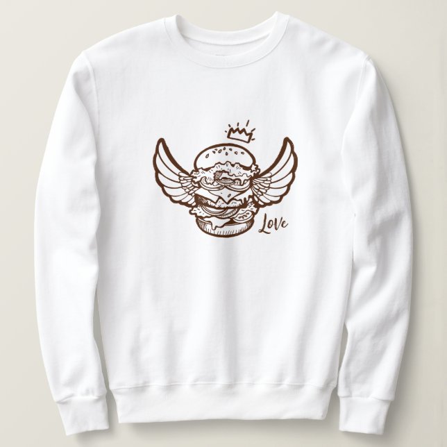 Sweatshirt avec imprimé hamburger. (Design devant)