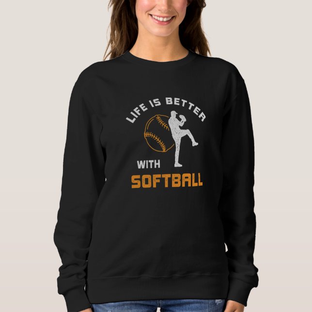 Sweatshirt avec Softball disant joueur de softball (Devant)