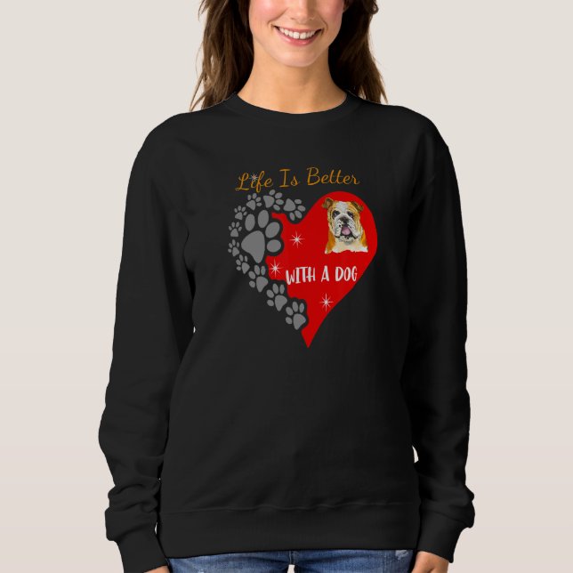 Sweatshirt Avec un chien dessin de bouledogue anglais (Devant)