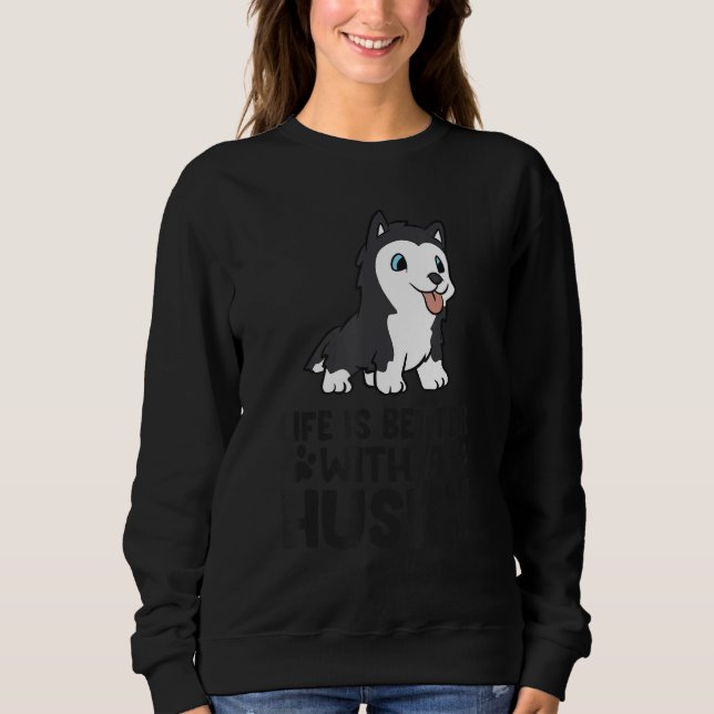 Sweatshirt Avec un chien husky sibérien mignon (Devant)