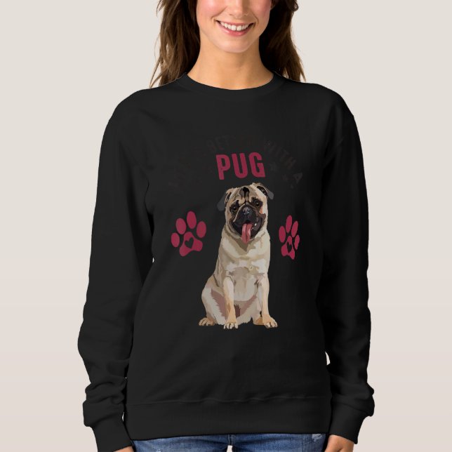 Sweatshirt avec un graphique de chien Pug chiot Pug 1 (Devant)