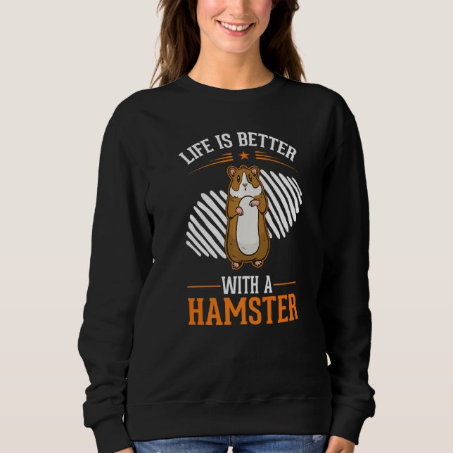 Sweatshirt avec un hamster à roue de hamster (Devant)