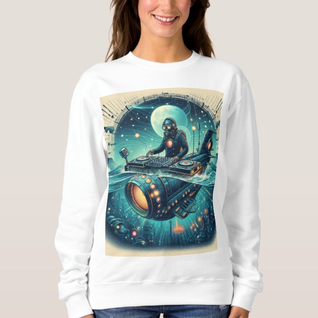 Sweatshirt Aventure avec DJ Piloting a Steampunk Submarine! (Devant)