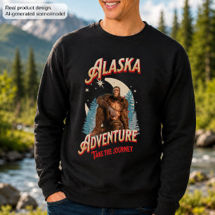 Sweatshirt Aventure Bigfoot en Alaska Art Rétro de la Nature
