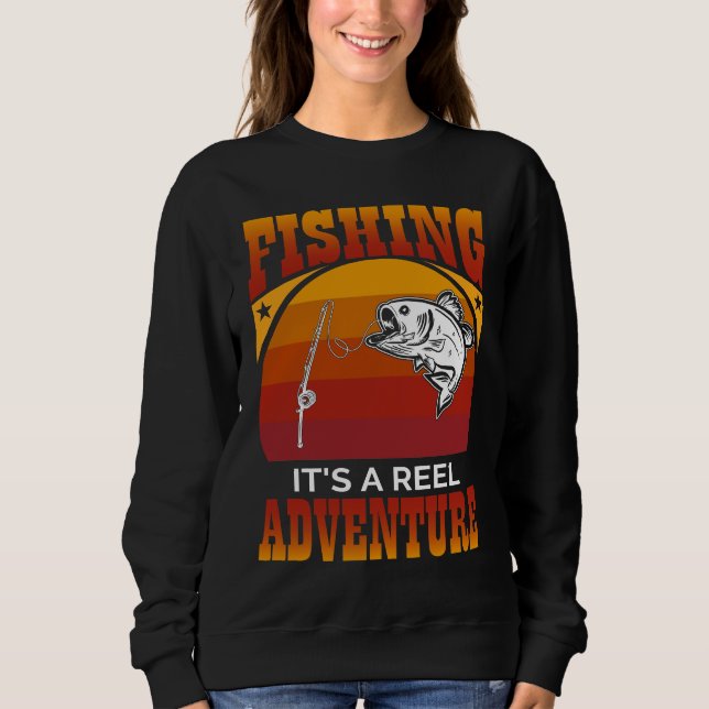 Sweatshirt Aventure de Moulinet de Pêche Design Coucher de So (Devant)