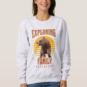 Sweatshirt Aventure de vacances en famille assortie à l'ours 