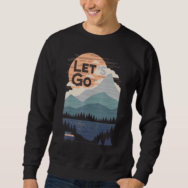 Sweatshirt Aventure Graphic Minimaliste Mountain Cam (Devant)