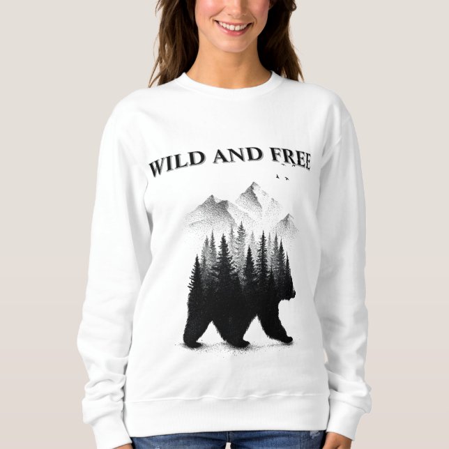 Sweatshirt Aventure sauvage et libre dans la forêt sauvage (Devant)